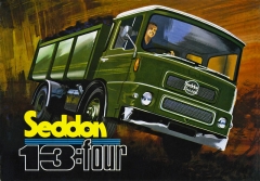 Seddon 13:Four, sklápěč s motorem Perkins Six 354 (88 kW/120 k) a užitečnou/celkovou hmotností 9,5/13,0 t (1964)