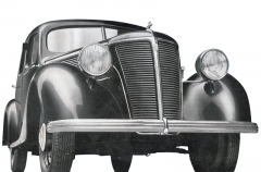 Zaoblená příď vozu Praga Lady modelového roku 1938