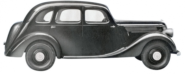 Čtyřdveřový sedan Praga Lady se šesti bočními okny