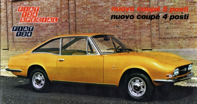 Moretti 124  Coupé Special, čtyřválec 1438 cm3 o výkonu 80 k, dosahoval  při pohotovostní hmotnosti 895 kg největší rychlosti 165 km/h (1970)