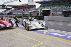 HPD (Honda) ARX 03b, vítěz LMP2, před zastávkou v boxech