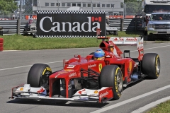 Fernando Alonso (Ferrari F2012) vládl závodu v Montrealu, než mu skončila účinná životnost pneumatik...
