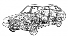 Průhledová kresba vozu Simca 1307/1308 (1975)