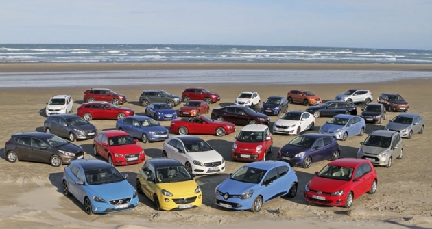 Zúčastněné typy automobilů na pláži v Tannisby