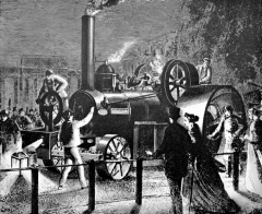 Avelingův klasický Hyde Park Roller z roku 1867, výkon parního stroje 12 HP a celková hmotnost 20 tun