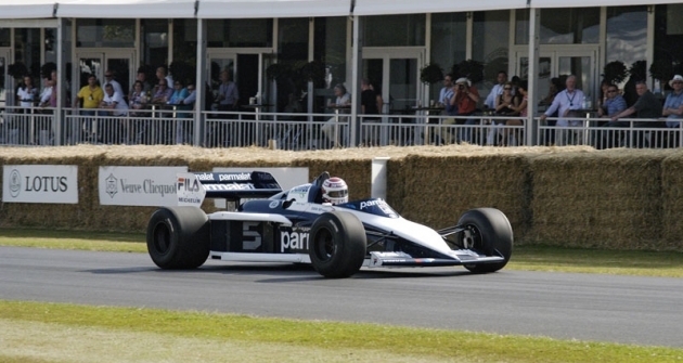 Nelson Piquet,  mistr světa 1983 s vítězným vozem Brabham BT52 BMW Turbo