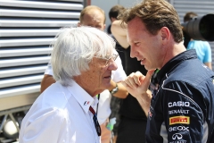 Bernie Ecclestone a Christian Horner, šéf týmu Red Bull Racing