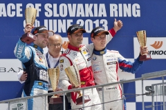 Zleva Biaggi (druhý), Liuzzi (vítěz) a Berton (třetí) při debutu na Slovakiaringu