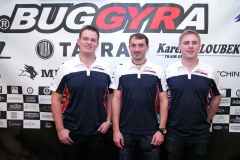 Trio pilotů pro závody tahačů na okruzích FIA pro rok 2014 týmu Buggyra: (zleva) Adam Lacko, David Vršecký, Michal Matějovský.