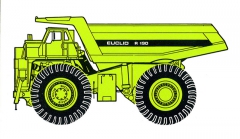 Euclid R-190 z éry VME Group (171 tun; 1342 kW Cummins)