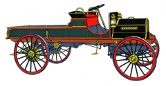 První Brockway Motor Truck (Model A) na oficiální firemní kresbě (1912)