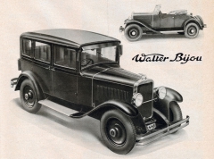 Reklama na licenční čtyřválcový vůz Walter Bijou z února 1932