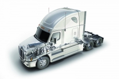 Motor, převodovka, nápravy a komplet celé vozidlo z jednoho zdroje – to je Freightliner Cascadia Evolution.