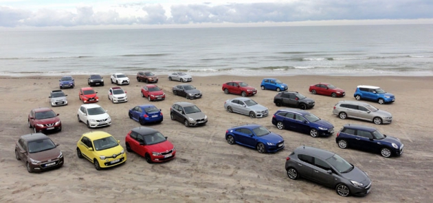 Zúčastněné typy automobilů na pláži v Tannisby