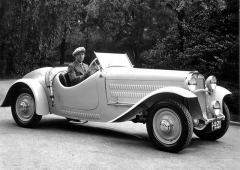 Ing. Petr Mucha za volantem vozu Praga Alfa, vítěz 1000 mil československých 1933