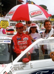 Rubens Barrichello (Ford Escort Cosworth RS) pro poruchu nedojel