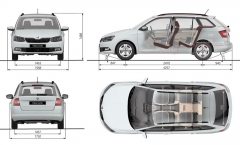 Základní rozměry nové Fabie v provedení Combi