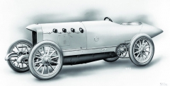 Benz 200 hp s aerodynamickou karosérií, kvůli níž se později vozu začalo říkat Blitzen Benz, v úpravě z roku 1909 z trati v Brooklands, kde Viktor Hémery poprvé oficiálně prolomil v Evropě hranici rychlosti 200 km/h s vozem vybaveným spalovacím motorem.