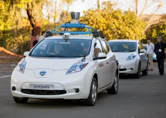 Nissan Leaf Autonomy Drive, elektrický Vůz roku 2011, při testování samočinné jízdy bez zásahu řidiče