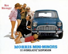 Morris Mini Minor, první typ s motorem 848 cm3 (od 1964 s propojeným odpružením Hydrolastic)