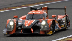 Ligier JS P2 Nissan ruského týmu G-Drive (= Gazprom) s Romanem Rusinovem ve Spa-Francorchamps (2015)