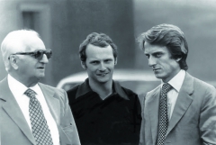 Enzo Ferrari, Niki Lauda a Luca di Montezemolo, silná trojice, která ovlivnila nejen světový motor sport, ale též celý automobilový průmysl.