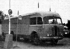 Poměrně rozšířené stěhovací provedení na nekvalitní fotografii z propagačního tisku LIAZ počátku šedesátých let (chassis Š 706 RO)