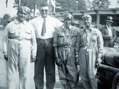 Zleva Campari, Ferrari, Nuvolari a Borzacchini.