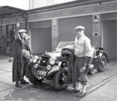 Zdeněk Pohl (vlevo) a Ing. Jaroslav Hausman před Rallye Monte Carlo 1936