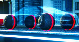 Koncept kulatých pneumatik Eagle-360 vzdálené budoucnosti spojuje kola s karoserií pomocí magnetické levitace