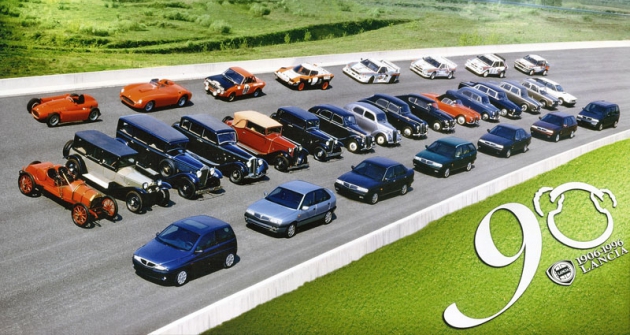 Na oslavu devadesátin se v roce 1996 sjelo jedenatřicet nejvýznamnějších typů Lancia