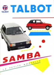 Talbot Samba (model 1982) na obálce dobového prospektu (vlevo)