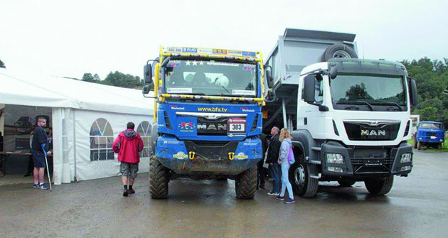 Vedle truck trialových speciálů mohli návštěvníci evropského šampionátu zhlédnout též nabídku standardních nákladních vozidel MAN.