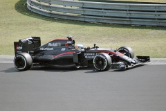 Fernando Alonso (McLaren MP4-30 s motorem Honda RA615H) v sezoně 2015 také bojoval jako lev, ale technika bohužel nestačila