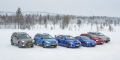 Kompletní evropské portfolio vozů Subaru, připravené k testovacím jízdnám v extrémních podmínkách