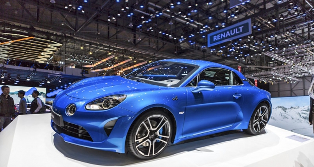 Alpine A110. Celohliníková konstrukce, pohotovostní hmotnost 1080 kg, d/š/v 4178/1798/1252 mm. Zážehový přeplňovaný motor 1.8 TCe 185 kW/320 N.m napříč před zadní poháněnou nápravou, výhradně sedmistupňová dvouspojková převodovka Getrag. Zrychlení z 0 na 100 km/h za 4,5 s, nejvyšší rychlost 250 km/h