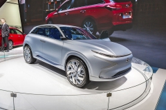 Hyundai FE Fuel Cell Concept. Pohonná soustava nové generace má proti té stávající palivové články s o 30 % větší hustotou, o 10 % vyšší účinností a o 20 % nižší hmotností