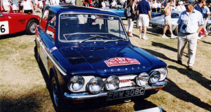 Sunbeam Imp Rally s motorem vzadu, který se roku 1968 zúčastnil Rallye Monte Carlo