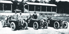 Tým Alfa Romeo pro GP Itálie v Monze 1923: Antonio Ascari, Ugo Sivocci a Giuseppe Campari.