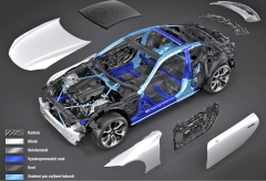 Hybridní je také samotná karoserie. Cílem je použití optimálního materiálu pro dané místo