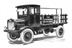 První sériový Oshkosh typ A a jeho patentovaný pohon všech kol (1918)