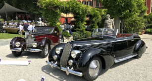 Pinin Farinův kabriolet Lancia Astura Série III (1936) porazil kupé Bugatti 57 Atalante (1937) v pozadí ve třídě aerodynamických automobilů období art deco. Belgický importér mnoha značek D’leteren měl, mimo jiné, vlastní karosáře. Oblékli toto jediné Bugatti