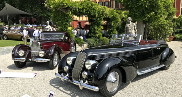 Pinin Farinův kabriolet Lancia Astura Série III (1936) porazil kupé Bugatti 57 Atalante (1937) v pozadí ve třídě aerodynamických automobilů období art deco. Belgický importér mnoha značek D’leteren měl, mimo jiné, vlastní karosáře. Oblékli toto jediné Bugatti Pinin Farinův kabriolet Lancia Astura Série III (1936) porazil kupé Bugatti 57 Atalante (1937) v pozadí ve třídě aerodynamických automobilů období art deco. Belgický importér mnoha značek D’leteren měl, mimo jiné, vlastní karosáře. Oblékli toto jediné Bugatti