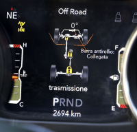 O aktuálním stavu nastavení poháněcího ústrojí je řidič informován přímo v displeji uprostřed přístrojového štítu