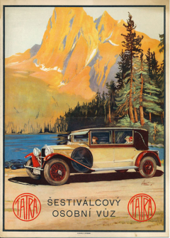 Čtyřdveřový kabriolet na titulní straně katalogu šestiválců Tatra 31 z roku 1929