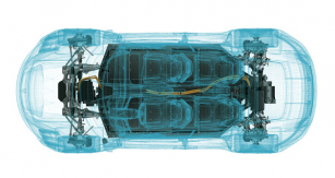 Průhled studií ­Porsche Mission E, jež je předobrazem budoucího sériového elektrického Porsche Taycan