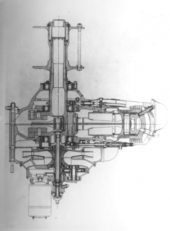 Podélný řez motorem ZOD-260.