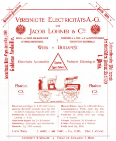 Ludwig Lohner, který po smrti otce v roce 1893 Jacoba vedl rodinný podnik C a K dvorního dodavatele kočárů, viděl v automobilech další možnosti podnikání. Protože nebyl schopen zajistit solidní spalovací motor, vrhl se do vývoje a výroby elektromobilů. V tom byl v monarchii opravdu první.