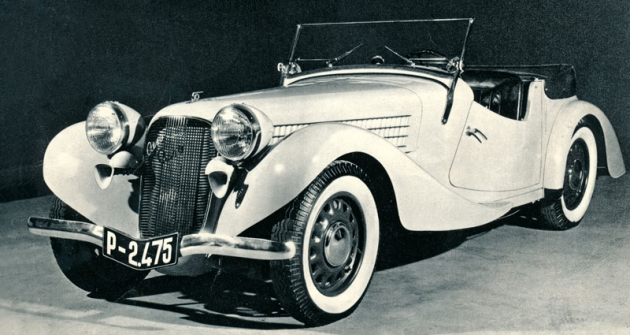 Otevřený sportovní vůz Aero 50 s dvoudobým čtyřválcem  1997 cm3 z roku 1936