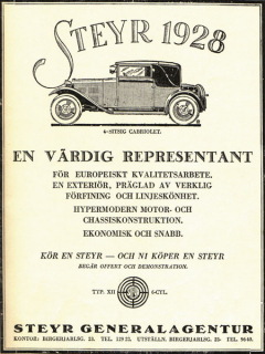 Rok 1928 byl pro automobilku Steyr-Werke z hlediska výroby a prodeje velmi úspěšný, následující rok měl být ještě lepší, jenže v jeho poslední čtvrtině přišel krach na burze v New Yorku.